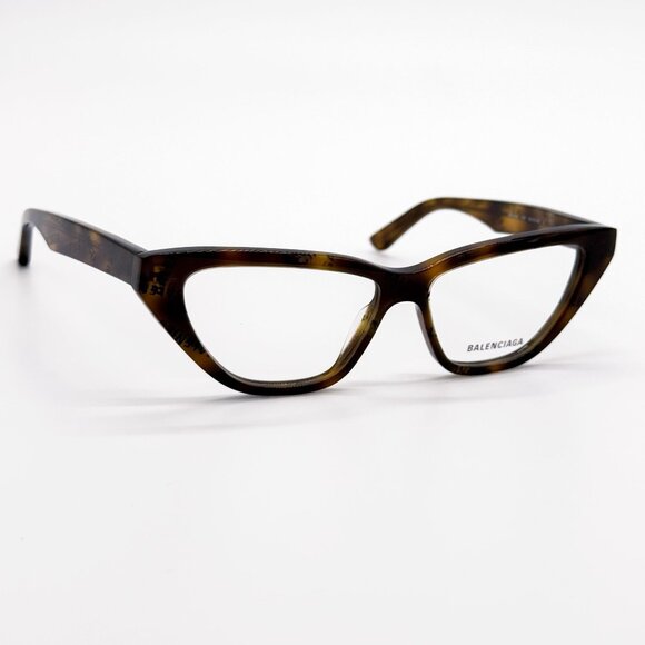 NEW BALENCIAGA EYEGLASSES BB0128O 005 CAT EYE DARK HAVANA WOMEN EYEWEAR BALENCIA - Picture 1 of 9
